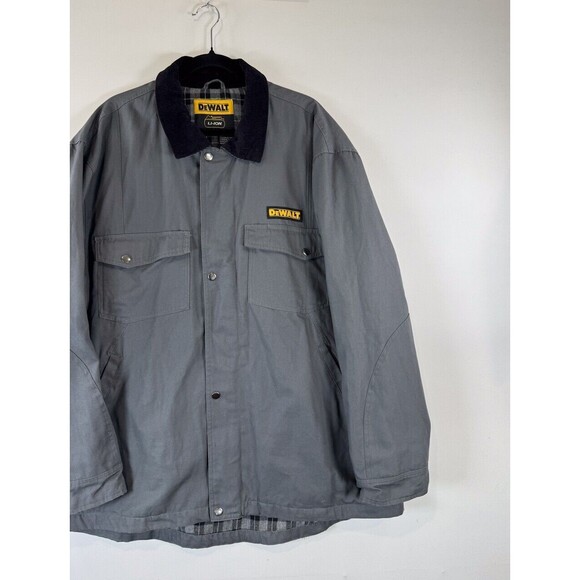 DEWALT Mens Jacket Gray Heated Barn Coat Full Zip Lined Flannel Work Size XL - Picture 6 of 11